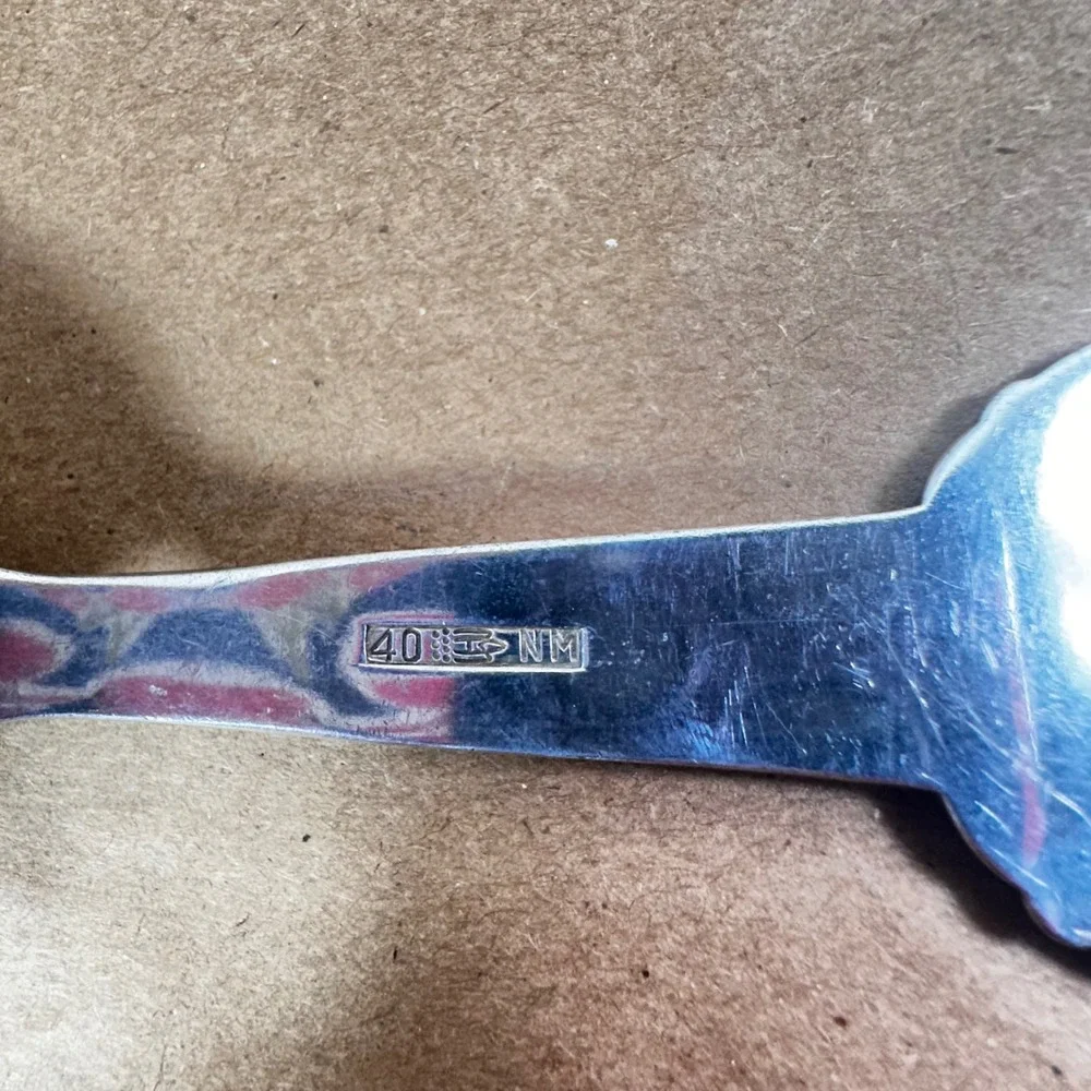 Vintage Larvik Norway 40 NM Silverplate Souvenir Spoon Scenic Collectible 5.75in